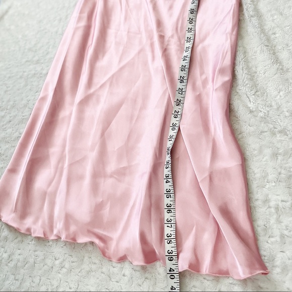 NWT- BEBE Silky Cowl Neck Pink Slip Dress - Picture 11 of 11